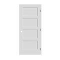 Trimlite 34"x80"x13/8" Primed 4Panel Equal Panel Interior Shaker 69/16" LH Prehung Door Matte Black Hinges 2168pri8444LH10B6916